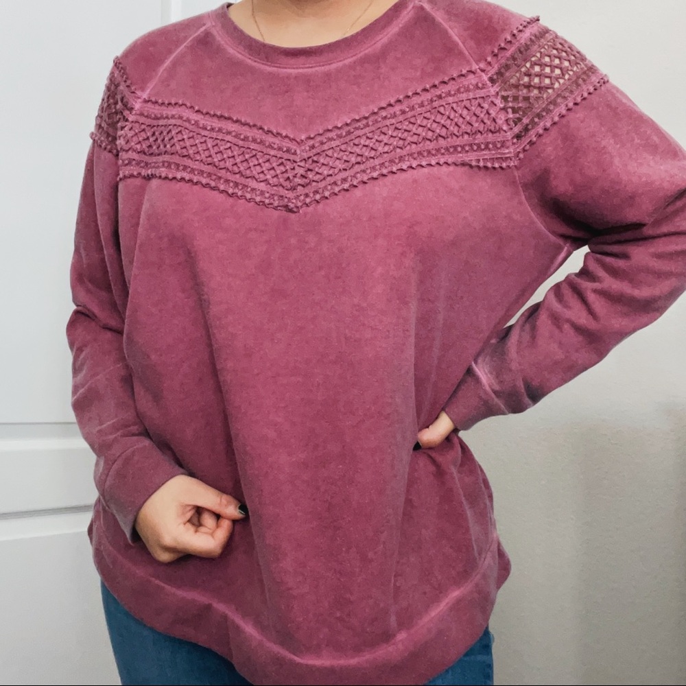 A.n.a. Crewneck Sweater W Crochet Detail